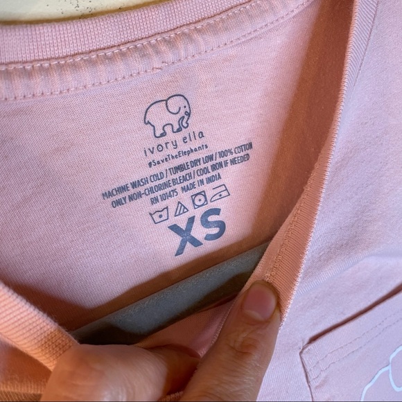 IVORY ELLA Pink Pocket Tee Sz XS - Picture 4 of 4